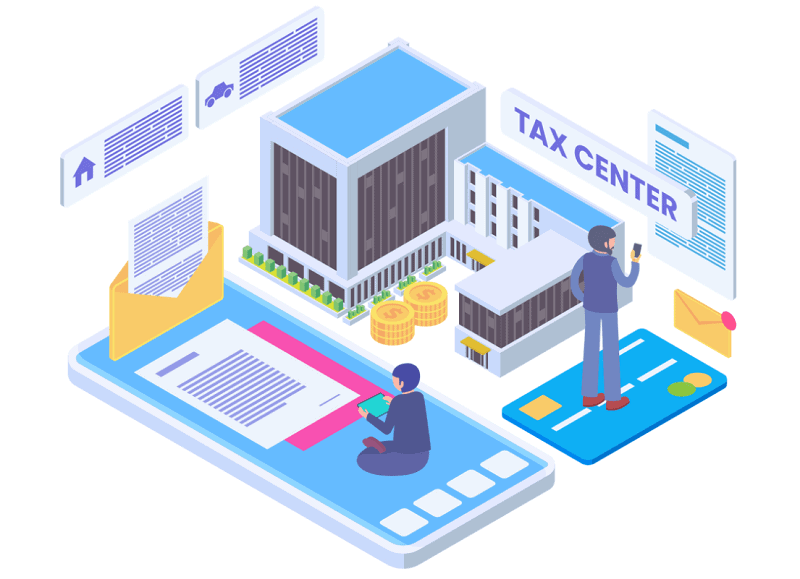 Graphic of tax office